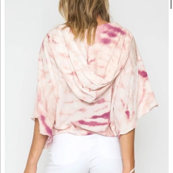 Raspberry Tie Dye Hooded Top NWTGS - Picture 3 of 7